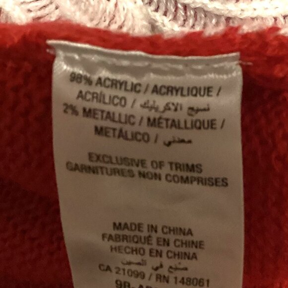 Ardene Women's Christmas Ugly Knit Red Cat Sweater Festive Size L Graphic - Picture 7 of 9